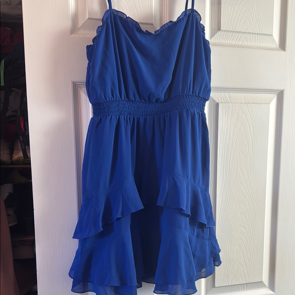 Speechless Royal Blue Ruffle Dress